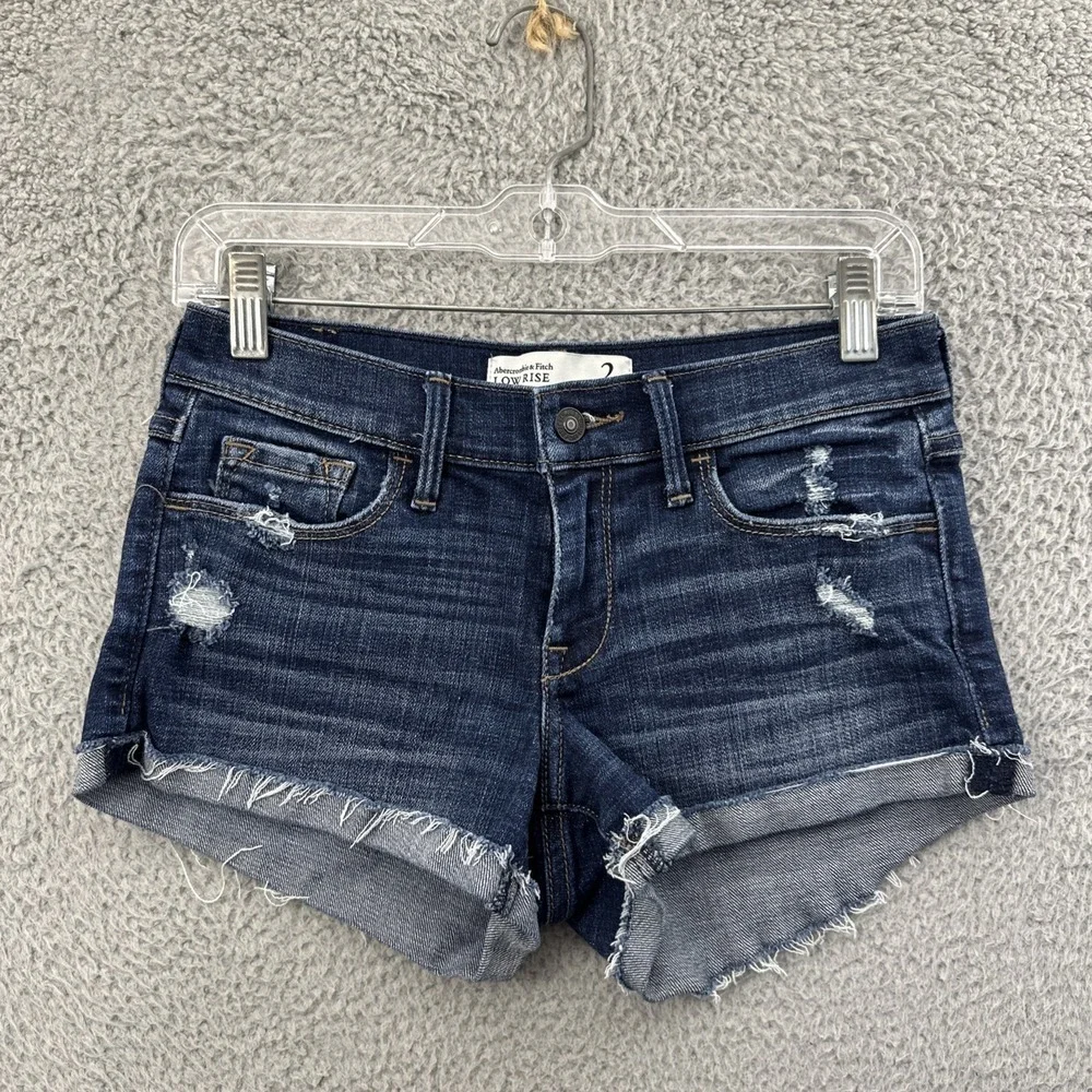Y2K Abercrombie & Fitch Low Rise Denim Jean‎ Shorts 2